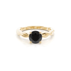 Prong Setting Engagement Black Diamond Ring