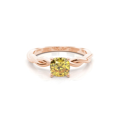 Prong Setting Yellow Diamond Engagement Ring
