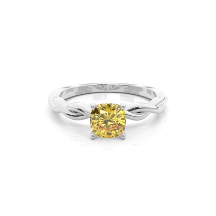 Prong Setting Yellow Diamond Engagement Ring