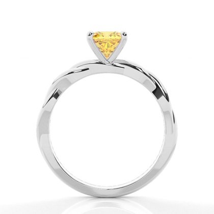 Prong Setting Yellow Diamond Engagement Ring