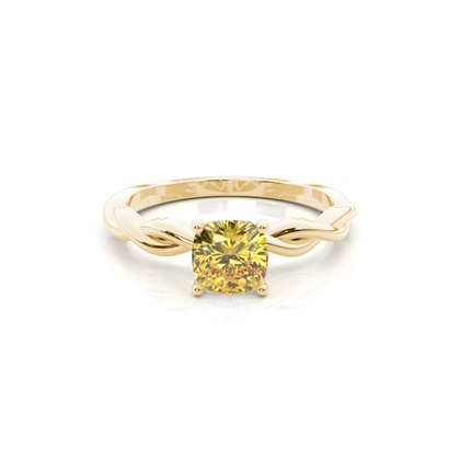Prong Setting Yellow Diamond Ring