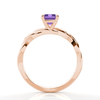 Krappenfassung Amethyst Solitaire Verlobungsring