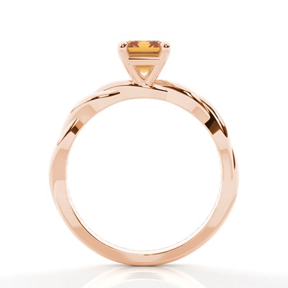 Citrin-Solitär-Verlobungsring In Krappenfassung
