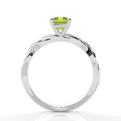 Peridot-Solitär-Verlobungsring In Krappenfassung