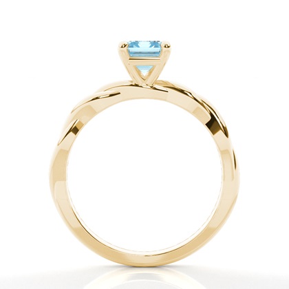 Aquamarin-Solitär-Verlobungsring In Krappenfassung