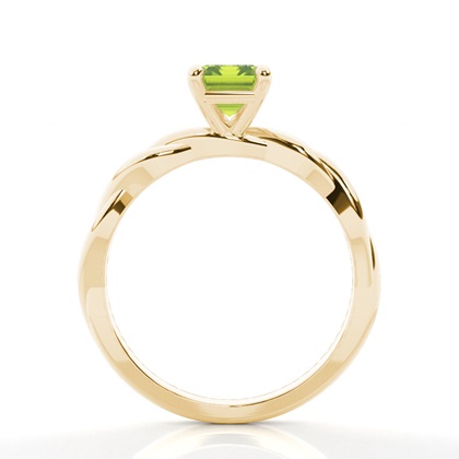 Peridot-Solitär-Verlobungsring In Krappenfassung