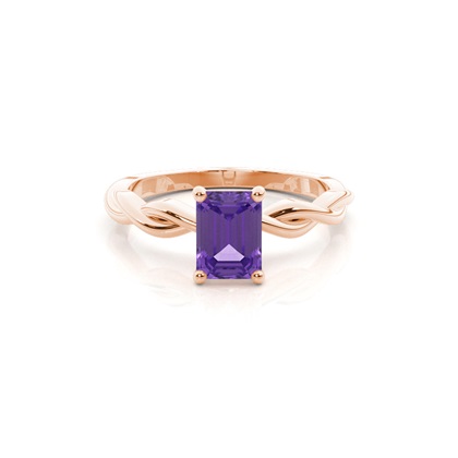 Prong Setting Amethyst Solitaire Engagement Ring