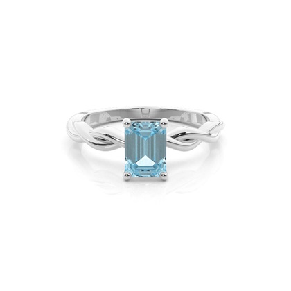 Prong Setting Aquamarine Solitaire Engagement Ring