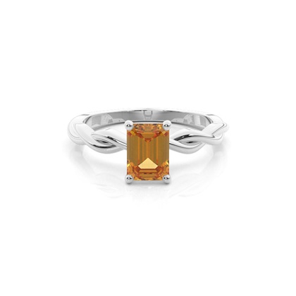Prong Setting Citrine Solitaire Engagement Ring