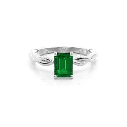 Prong Setting Emerald Solitaire Engagement Ring