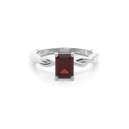 Prong Setting Garnet Solitaire Engagement Ring