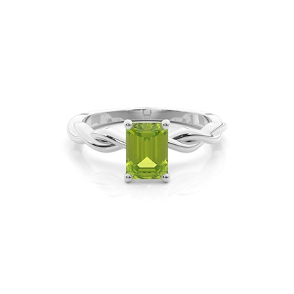 Prong Setting Peridot Solitaire Engagement Ring