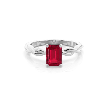 Prong Setting Ruby Solitaire Engagement Ring