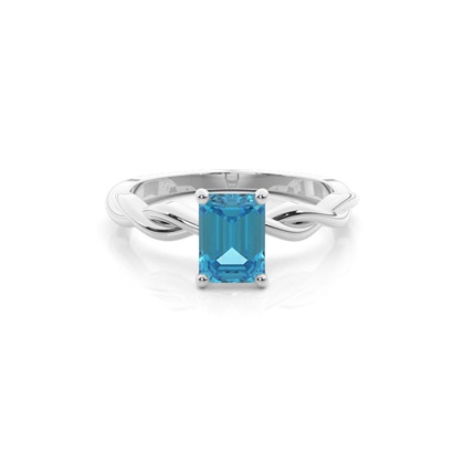 Prong Setting Topaz Solitaire Engagement Ring