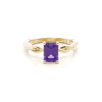 Prong Setting Amethyst Solitaire Engagement Ring