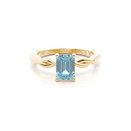 Prong Setting Aquamarine Solitaire Engagement Ring