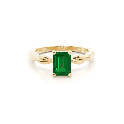 Prong Setting Emerald Solitaire Engagement Ring
