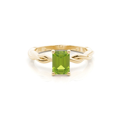 Prong Setting Peridot Solitaire Engagement Ring