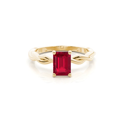 Prong Setting Ruby Solitaire Engagement Ring