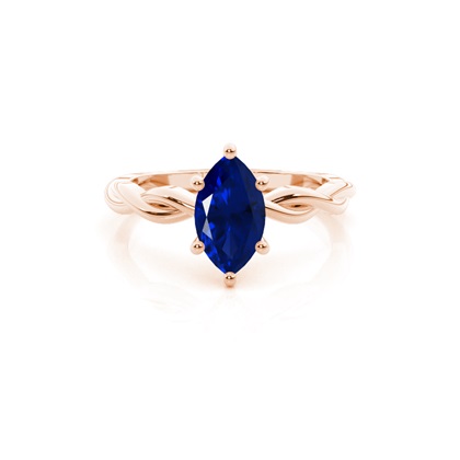 Prong Setting Blue Sapphire Solitaire Engagement Ring