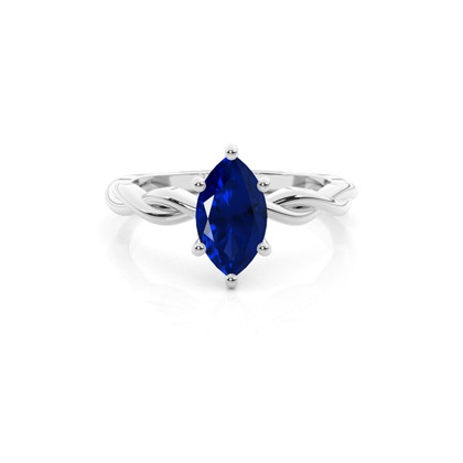 Prong Setting Blue Sapphire Solitaire Engagement Ring
