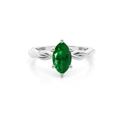 Prong Setting Emerald Solitaire Engagement Ring