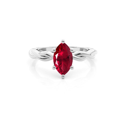 Prong Setting Ruby Solitaire Engagement Ring