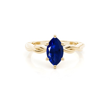 Prong Setting Blue Sapphire Solitaire Engagement Ring