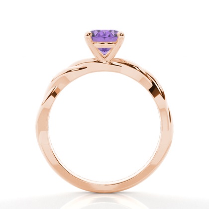 Krappenfassung Amethyst Solitaire Verlobungsring