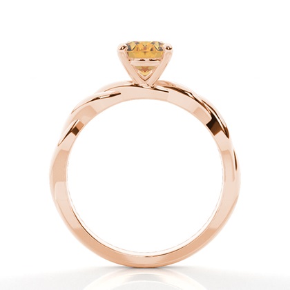 Citrin-Solitär-Verlobungsring In Krappenfassung