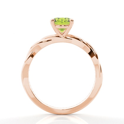 Peridot-Solitär-Verlobungsring In Krappenfassung
