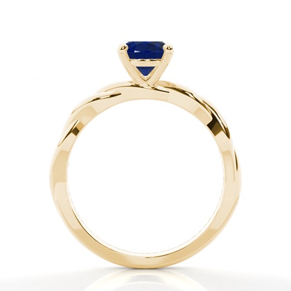 Solitär-Verlobungsring mit blauem Saphir in Krappenfassung