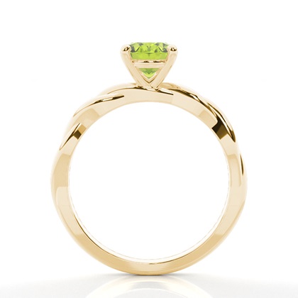 Peridot-Solitär-Verlobungsring In Krappenfassung