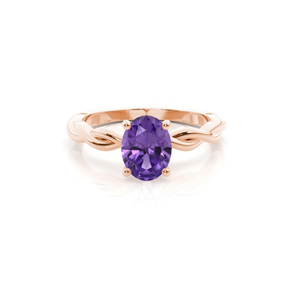 Prong Setting Amethyst Solitaire Engagement Ring