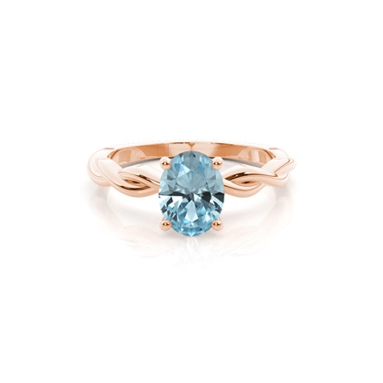 Prong Setting Aquamarine Solitaire Engagement Ring