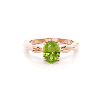 Prong Setting Peridot Solitaire Engagement Ring