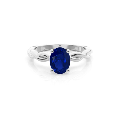 Prong Setting Blue Sapphire Solitaire Engagement Ring
