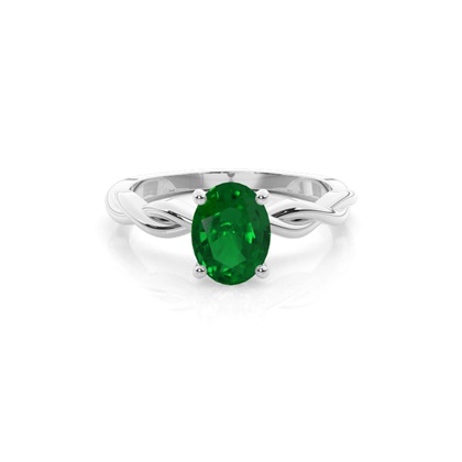 Prong Setting Emerald Solitaire Engagement Ring