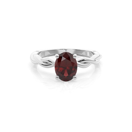 Prong Setting Garnet Solitaire Engagement Ring