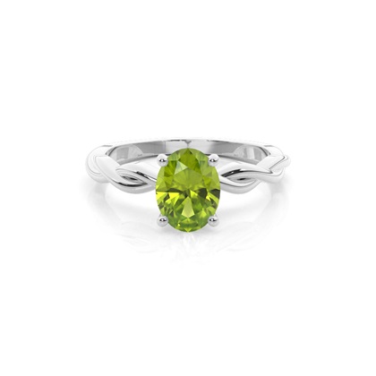 Prong Setting Peridot Solitaire Engagement Ring