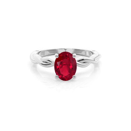 Prong Setting Ruby Solitaire Engagement Ring