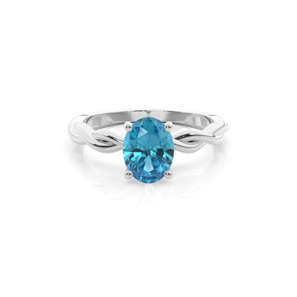 Prong Setting Topaz Solitaire Engagement Ring