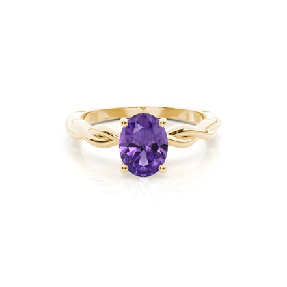 Prong Setting Amethyst Solitaire Engagement Ring