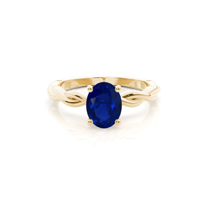 Prong Setting Blue Sapphire Solitaire Engagement Ring