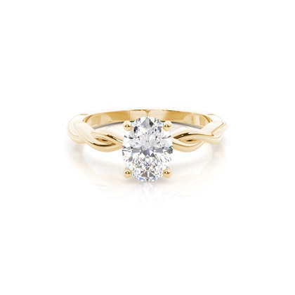 Oval Yellow Gold Solitaire Diamond Rings