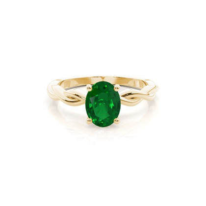 Prong Setting Emerald Solitaire Engagement Ring