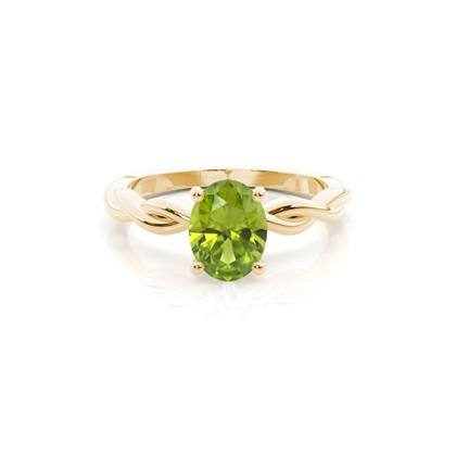 Prong Setting Peridot Solitaire Engagement Ring