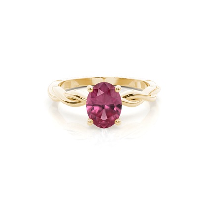 Prong Setting Pink Tourmaline Solitaire Engagement Ring