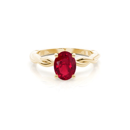 Prong Setting Ruby Solitaire Engagement Ring