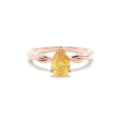 Prong Setting Yellow Diamond Engagement Ring